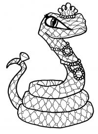 Змея в короне Скачать сложные раскраски