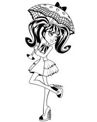 Девочка с зонтиком Раскраски для снятия стресса