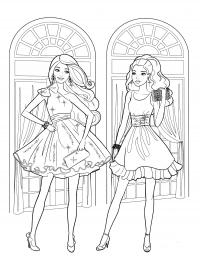 Девушки в красивых платьях Раскраски для снятия стресса