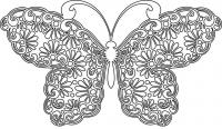 Бабочка с цветочным узором Картинки антистресс раскраски