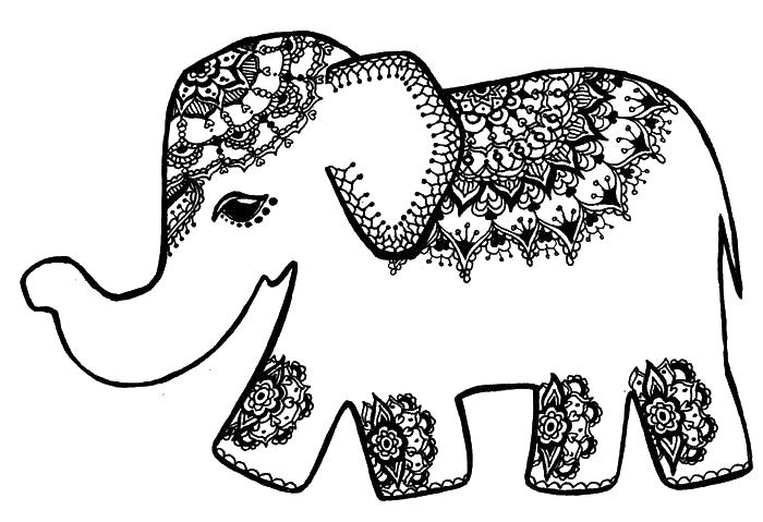 Индийский слон раскраска - 69 фото