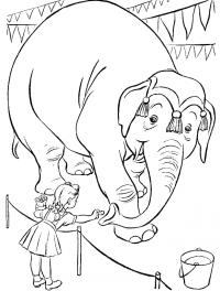 Индийский слон в цирке Скачать сложные раскраски