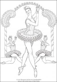 Балерина выступает Раскраски для взрослых антистресс