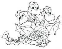 Трехголовый дракон Раскраски для взрослых скачать