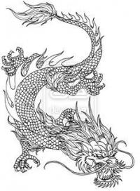 Китайский дракон Картинки антистресс раскраски