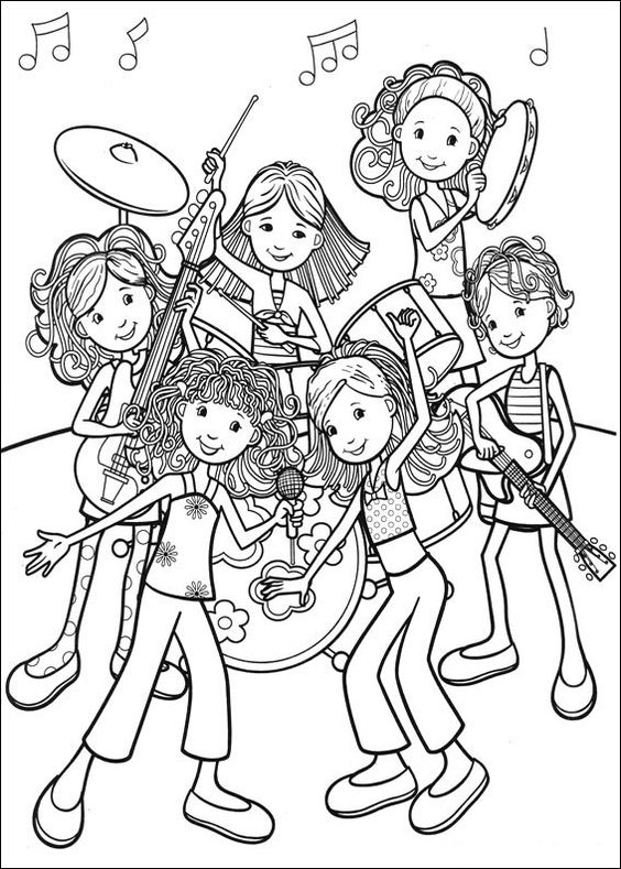 Книжка-раскраска для детей: музыкальная группа (крокодил и барабан)
