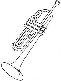 Труба, духовой музыкальный инструмент Раскраски антистресс а4