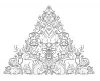 Пирамида из животных Раскраски для медитации