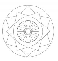 Геометрический узор квадраты и круги Раскраски антистресс распечатать